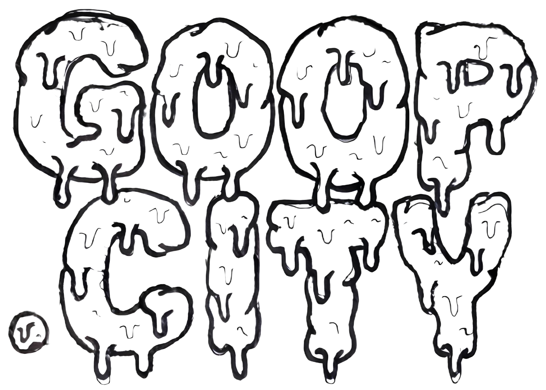 the goop city logo. hand drawn and drippy as hell